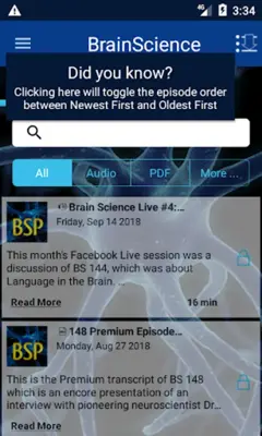 BrainScience android App screenshot 1